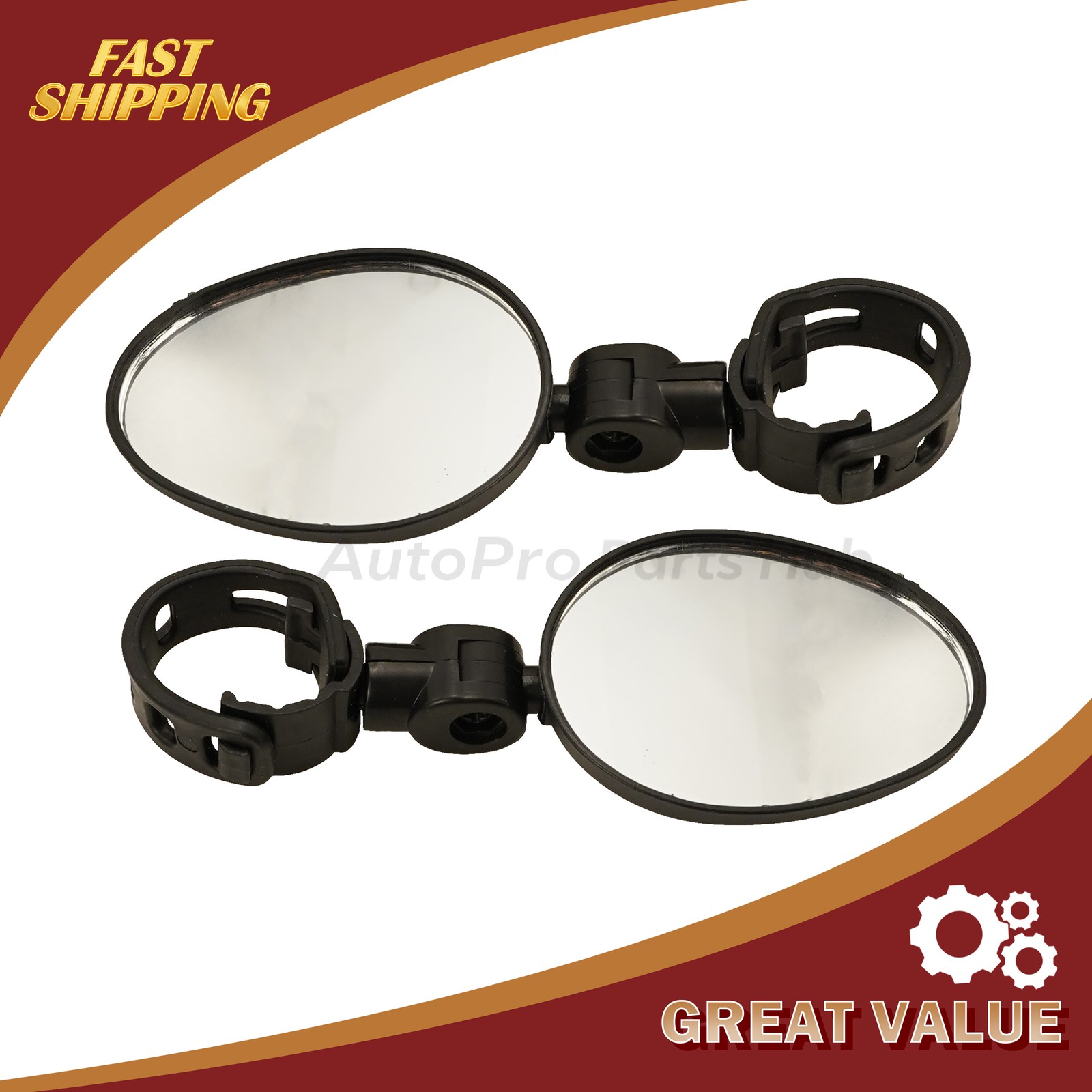 2x Rotaty Round Bicycle Rear View Glass Bike Mirror MTB Road Handlebar Cycling