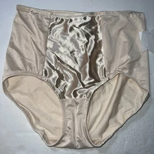 Vintage Marilyn Monroe Beige Satin Sides Polyester Spandex Panties Size Large