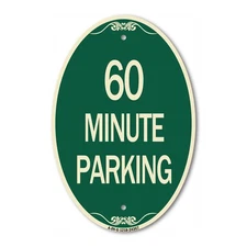 SignMission Designer Series Sign - 60 Minute Parking 12" x 18" Aluminum Sign