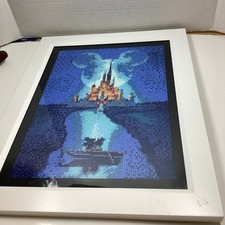 Diamond dotz painting Disney Castle Disneyland 10" X 14" dots Framed/matted