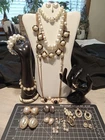 VINTAGE Jewelry Lot Signed NAPIER, TRIFARI, RICHELIEU,MONET GoldTone Faux Pearl
