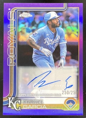 2025 Topps Chrome Update Purple Refractor #AC-GA Maikel Garcia Auto /250