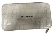 Balenciaga Authentic White Wallet Croc Leather w/original Box, Papers, COA