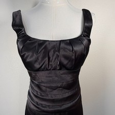 B Darlin Satin Cocktail Dress Womens Black Sleeveless Formal Evening Dance 5/6