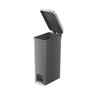 Step Trash Can 10.5 Gallon Plastic Kitchen Garbage Bin with Soft Close Lid Gray