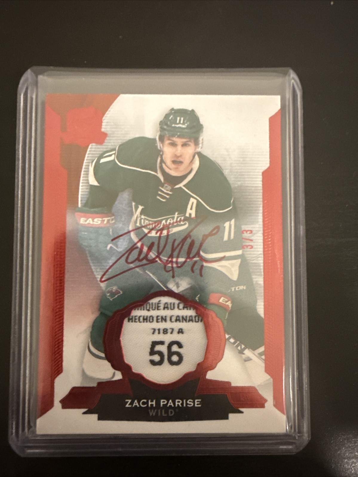 2014-15 The Cup Hockey Zach Parise Laundry Tag Auto #3/3