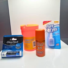 Car Smoker Essentials Kit – Eye Drops, Chap Stick, Car Ashtray, Orange Air Fresh