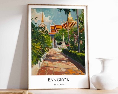 5_Bangkok Poster, Thailand Poster, Reiseposter, Stadtposter, asiatische Deko, Süd