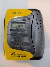 Vintage Sony Sports Walkman WM-FS473 Yellow AM/FM Cassette Player Tested
