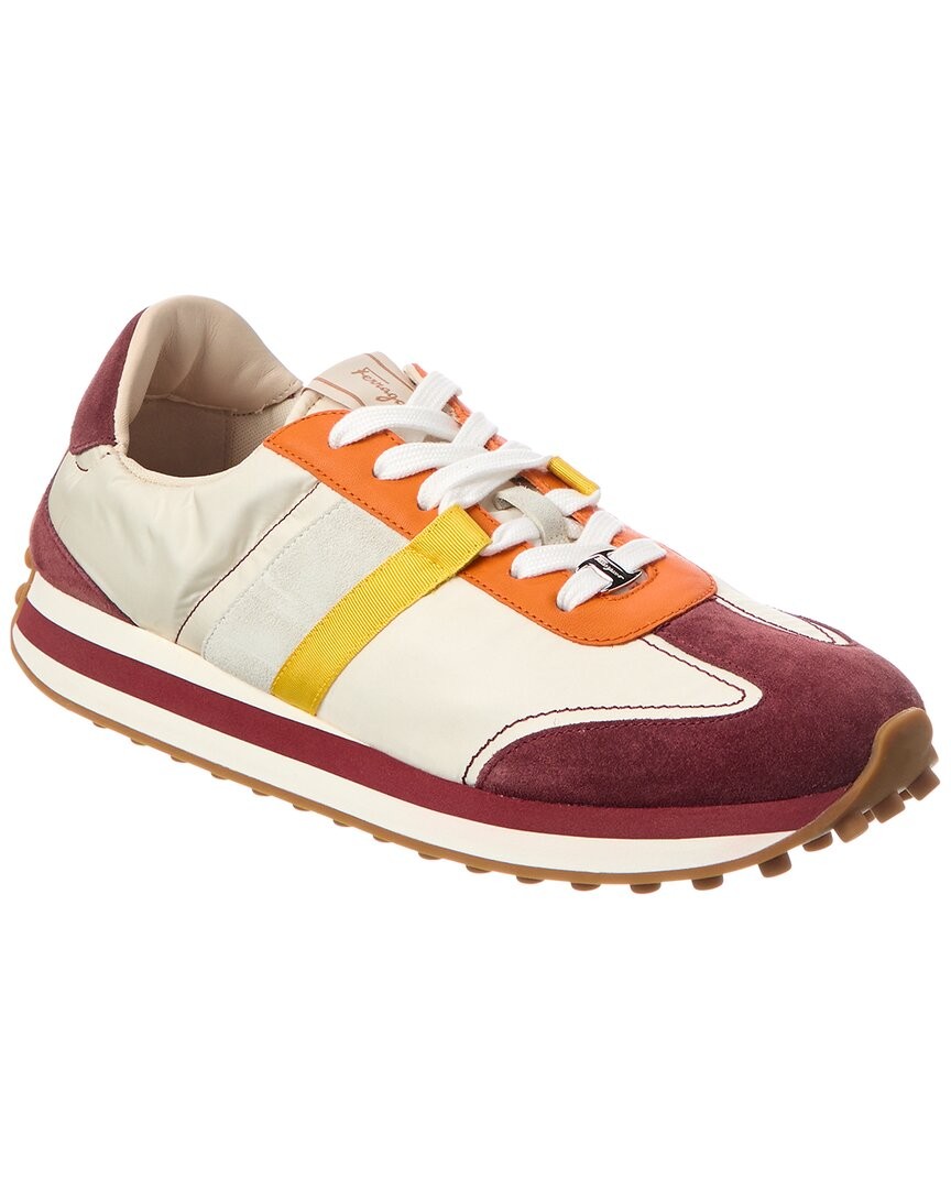 Мужские кроссовки из холста и замши Ferragamo 72790₽