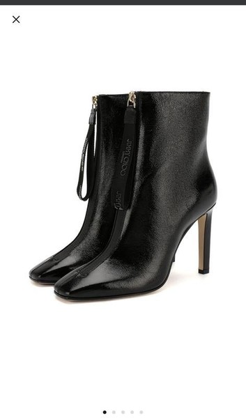 Women Jimmy Choo Boots Black Leather 37.5