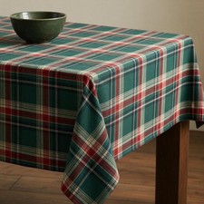UWWGKK 55x70 Inch Plaid Tablecloth Rectangle Woven Checkered Table Cover Gr...
