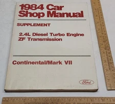 1984 Car Shop Manual - SUPPLEMENT - 2.4 Diesel Turbo Engine - ZF Transmission -