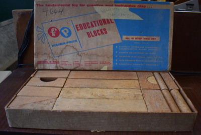 Vintage Fisher Price Educational Blocks #41 Step Two Set Complete w/Original Box