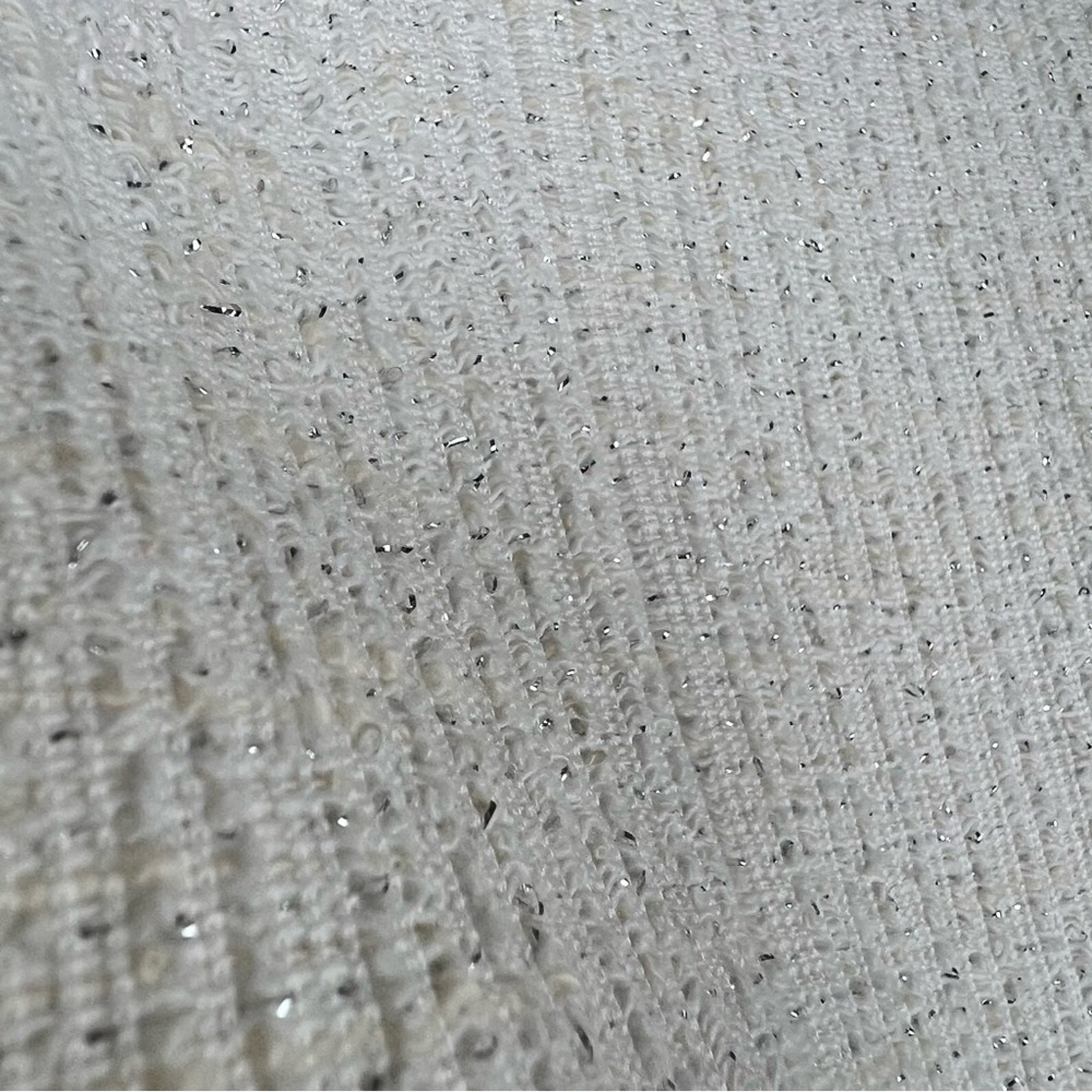 ZARA STRUCTURED METALLIC THREAD BLAZER L WHITE SI… - image 5