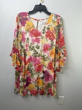 Calvin Klein Flutter Sleeve Floral Dress Size 14 NWT