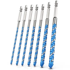 Carbide Masonry Drill Bit Set (7-Piece, 5/32"-3/8"), Hex Shank Concrete Drill Bi