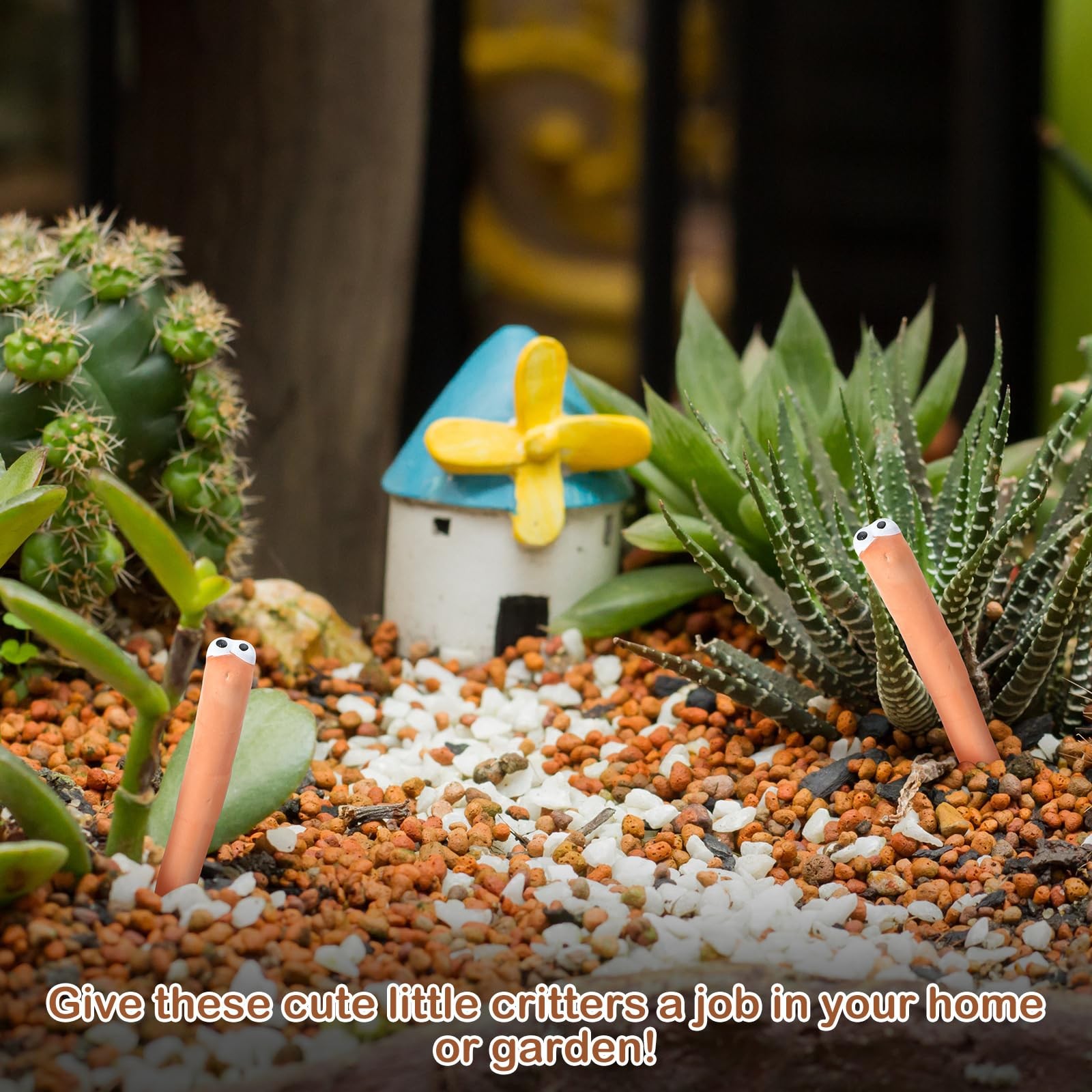 6 Pcs Water Sensor Ceramic Worm The Potting Shed Worm Water Sensor Plant Deco...