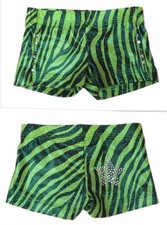 New GK ELITE gymnastics SHORTS Leotard DANCE Mini BAR Rhinestone BLING Star CXS