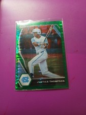 2021 Panini Prizm Draft Picks Green Pulsar Justice Thompson North Carolina Tar