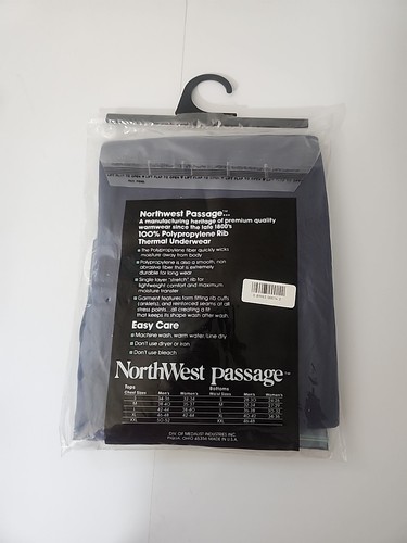 Northwest Passage Thermal Underwear Man Navy Long Sleeve Shirt Sz XL Vintage USA - Picture 2 of 2