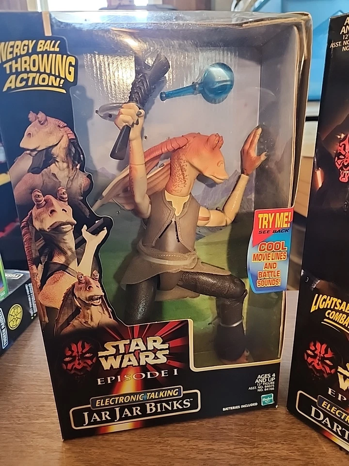 Star Wars Episodio I Darth Maul & Jar Jar Binks 12" Lote de figuras 1999 Hasbro Nuevo en caja Foto 3 de 4