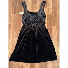 Old Navy Black Velvet Fit and Flare Mini Dress XS Petite