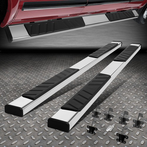 5" Black Flat Side Steps Nerf Bars For 2019–2024 Ram 1500 Quad Cab – 80 Inch - View #2