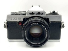 Minolta XG2 Silver 35mm Analog SLR Kit Set 50mm f/1.7 Lens Body