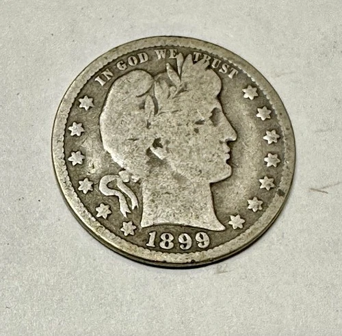 1899-O Barber Quarter. 90% Silver. Good Condition. Charity Auction.