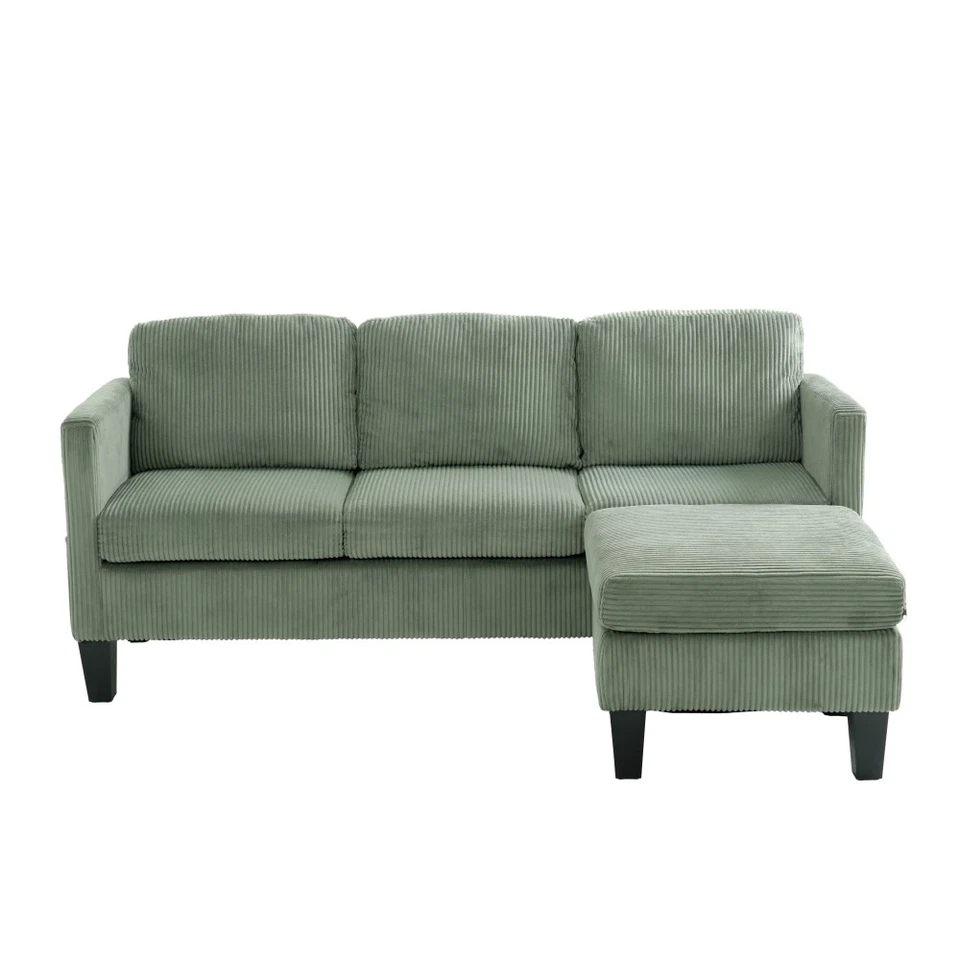  L-Shaped Sectional Sofa Multi-Seat Modern Sofa With Removable Ottoman - Image 3 of 4