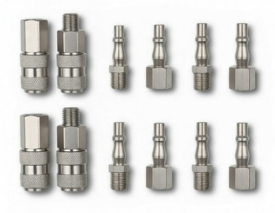 12 Stück Luftkompressor 1/4 Zoll BSP Luftleitung Schlauch Armaturen Verbinder Kupplungen