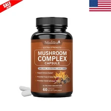 Lions Mane Mushroom Capsules | 60 Count  Shiitake, Immune