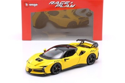 Bburago 1:24 Ferrari SF90 XX Stradale Yellow Diecast Model Car New In Box bbu