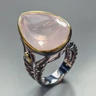 Jewellery 40 ct Natural Rose Quartz Ring 925 Sterling Silver Size 8.5 /R470252