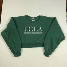 Cotton On UCLA University of California Los Angeles Green Cropped Sweatshirt L
