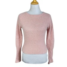 UO Co-Operative Pink Sparkle Fuzzy Soft Angora Lambswool Long Sleeve Sweater M