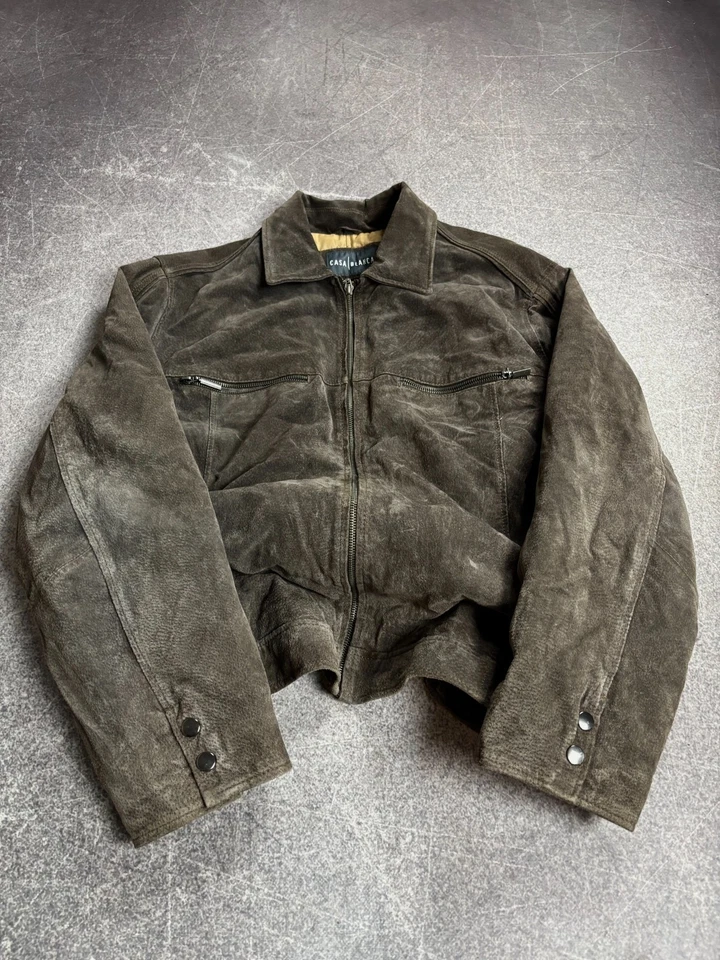 CHAQUETA DE CUERO CASABLANCA JAPONESA LAVADA GAMUZA ESTILO CAPITAL RARA DE COLECCIÓN Foto 2 de 4