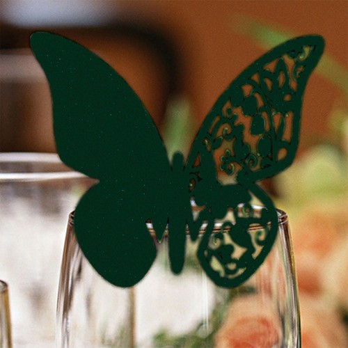 Butterfly Wedding Place Name Cards. Glass Laser Cut on Luxury Pearlescent Card - Picture 18 of 23