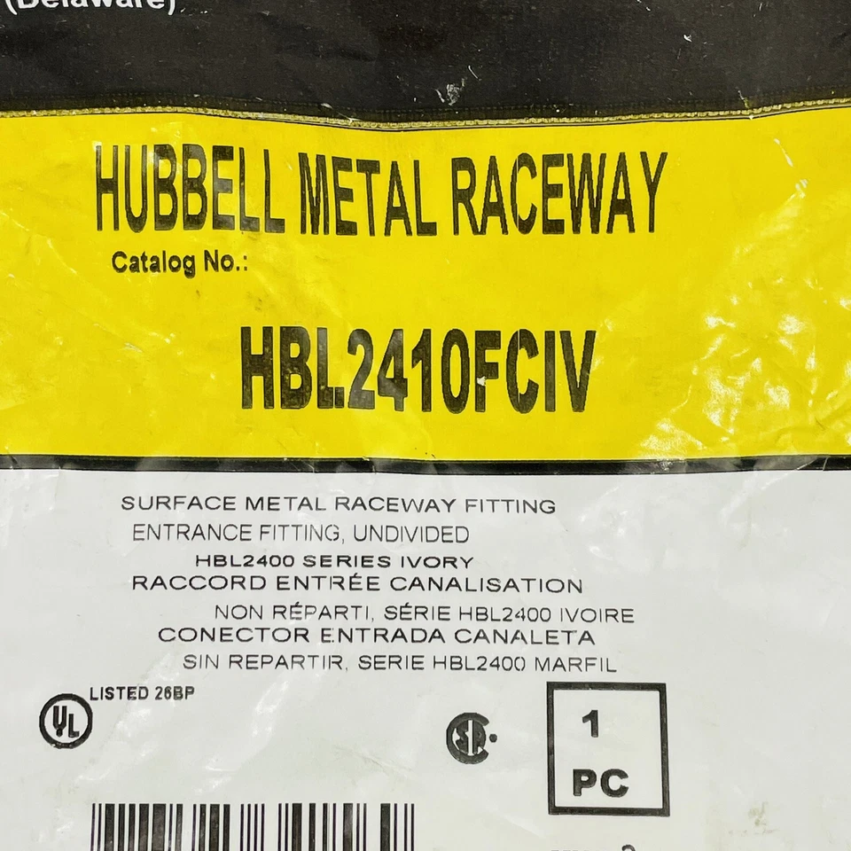 Металлическая входная фитинговая крышка Hubbell HBL2410FCIV 2410FC серии Ivory 2400 ~НОВАЯ ~ - Изображение 2 из 4