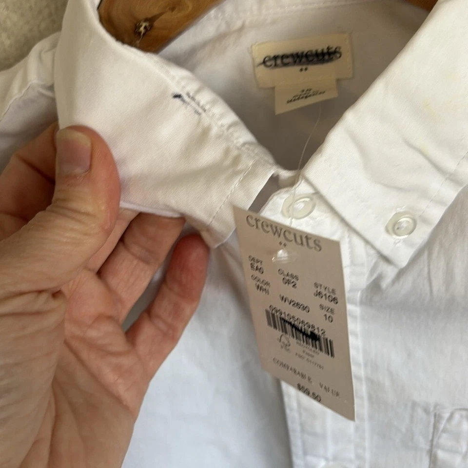 J Crew Kids' long-sleeve flex washed shirt Size 10 white - Image 4 of 4