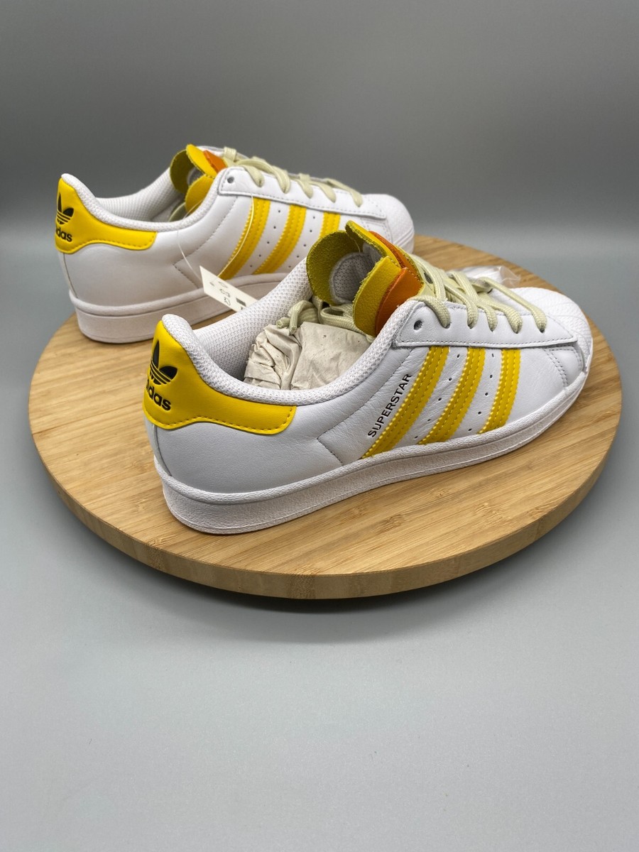 ☆大人気☆adidas Originals Superstar White/Yellow Size 5 - adidas Superstar White Hazy Yellow W for sale