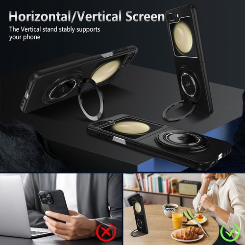 For Samsung Galaxy Z Flip 7 6 5 4 Magnetic Shockproof Ring Kickstand Case Cover - Picture 16 of 48
