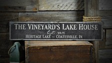 Custom Family Lake House Sign - Rustic Hand M...