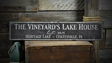 Custom Family Lake House Sign - Rustic Hand Made Vintage Wooden
