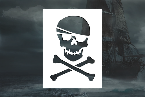 Pirate Skull & Crossbones Reusable Stencil (Many Sizes)