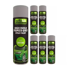 Grey High Build Primer Spray Paint 500mL x6 Fast Dry AutoTek Professional