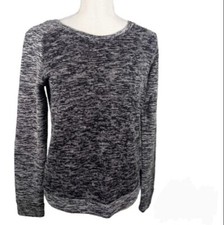 Ann Taylor Loft Long Sleeve Sweater XS Gray  Black 2 Toned Pattern