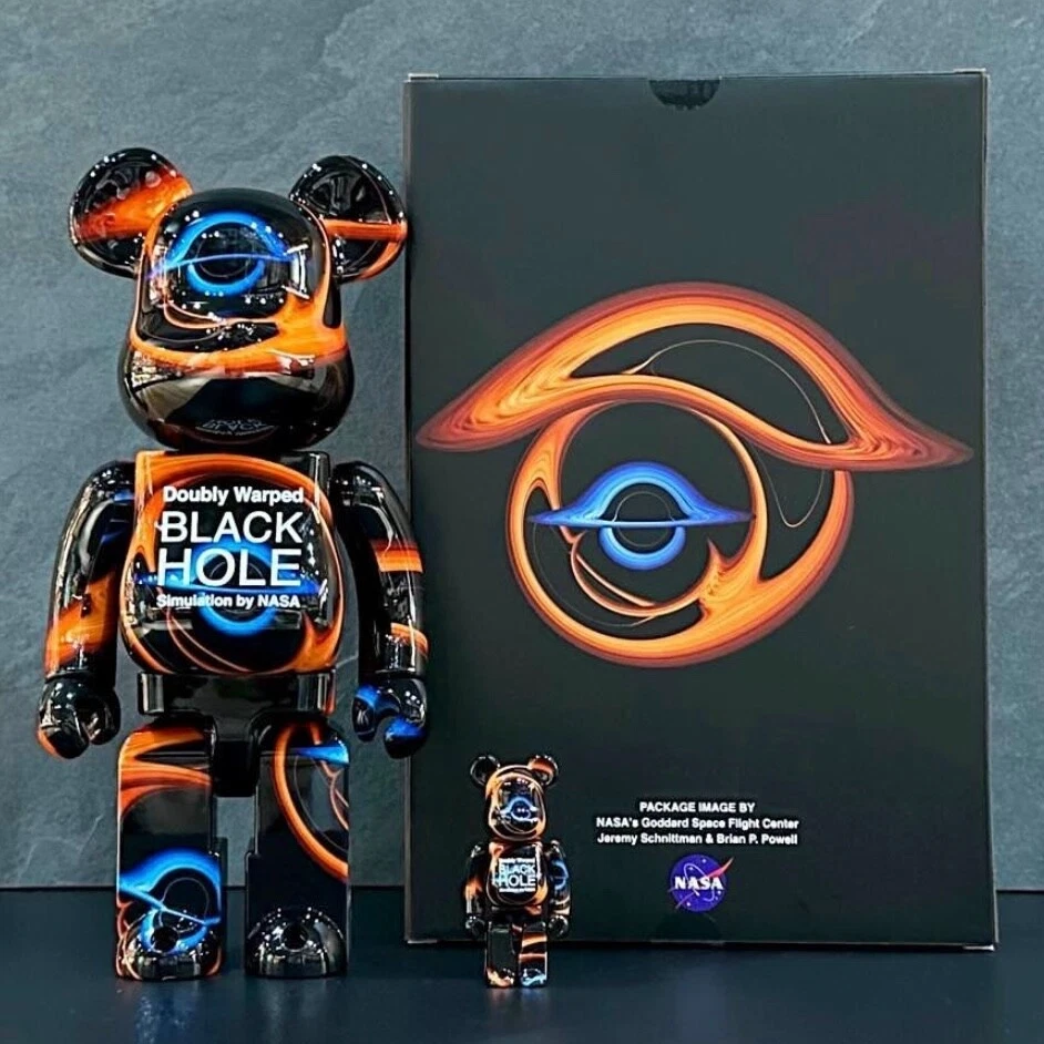 Medicom 400% + 100% Bearbrick ~ NASA Be@rbrick Doubly Warped BLACK HOLE