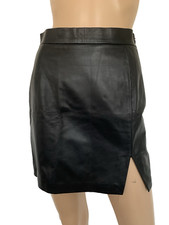 8 BY YOOX Black Lamb Leather Mini Skirt Made In Italy UK 8 US 4 IT 40 Small BNWT